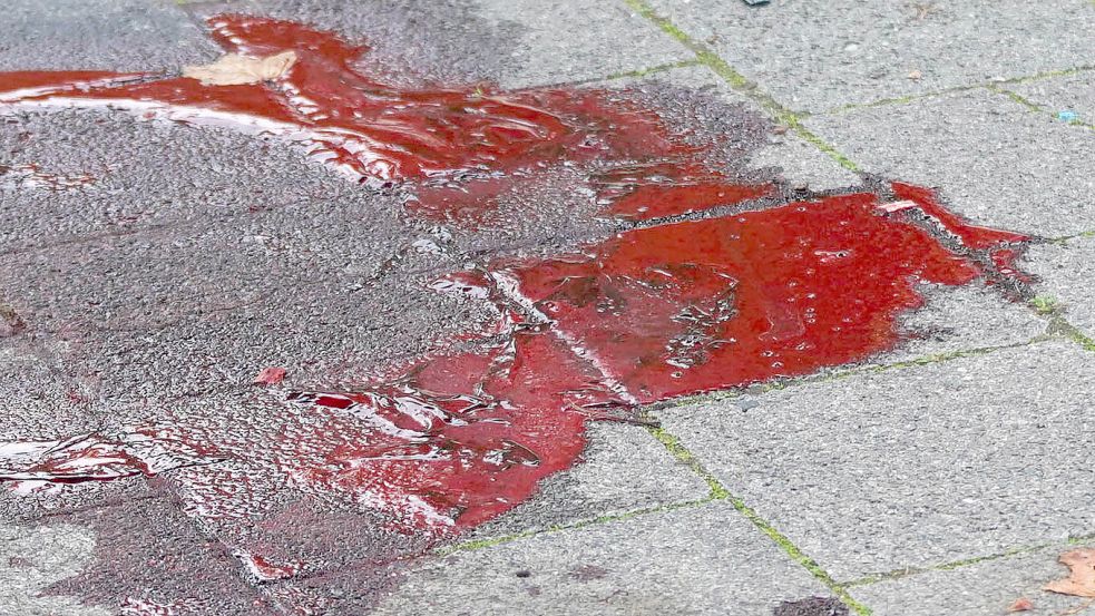 Blut auf dem Boden – eine Seniorin aus Norden hat rund 1,5 Liter verloren. Symbolbild: Rumpenhorst/dpa