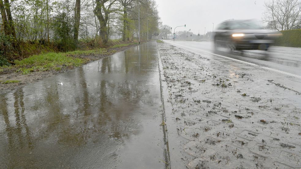 Die Straßenmeisterei hat ganze Arbeit geleistet. Mittlerweile ist der Radweg an der Esenser Straße vom Bewuchs befreit. Foto: Ortgies