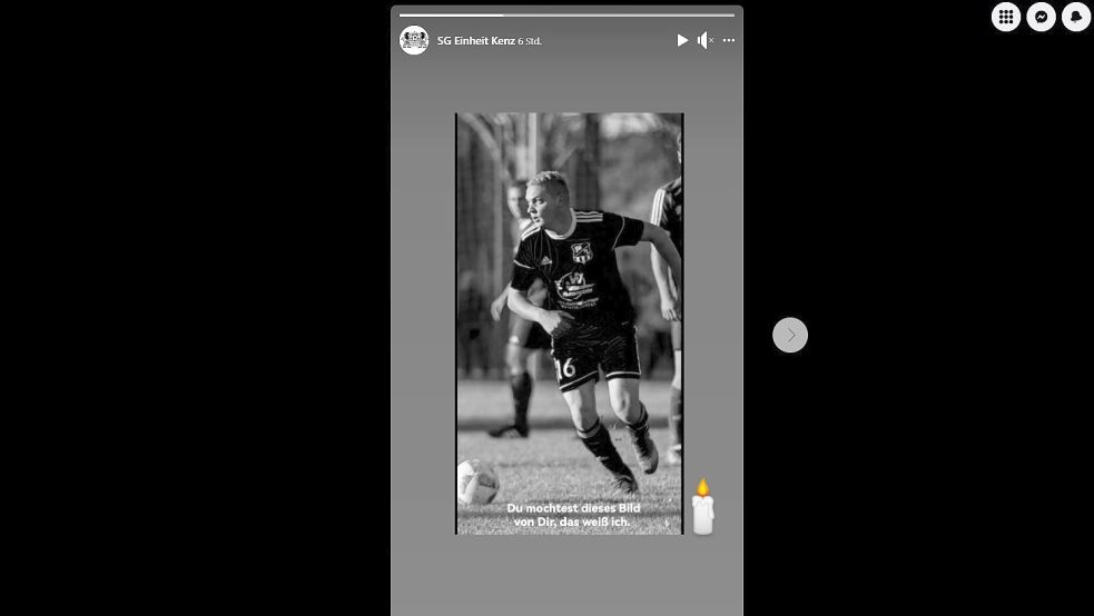 Die SG Einheit Kenz trauert um einen jungen Fußballer. Foto: SG Einheit Kenz