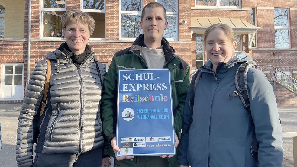 Verena Nölle (von links), Michel Brand und Nicole Lühder sind überzeugt vom Erfolg des Schulexpresses. Foto: Boschbach