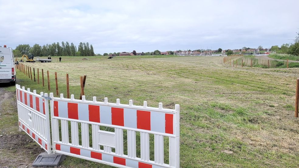 Auf dieser Fläche in Greetsiel soll der neue Hundespielplatz entstehen. Foto: Wagenaar