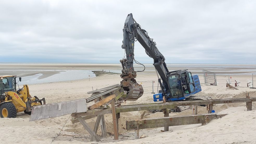 Eines der alten Ständerwerke ist inzwischen zurückgebaut worden. Foto: Ferber