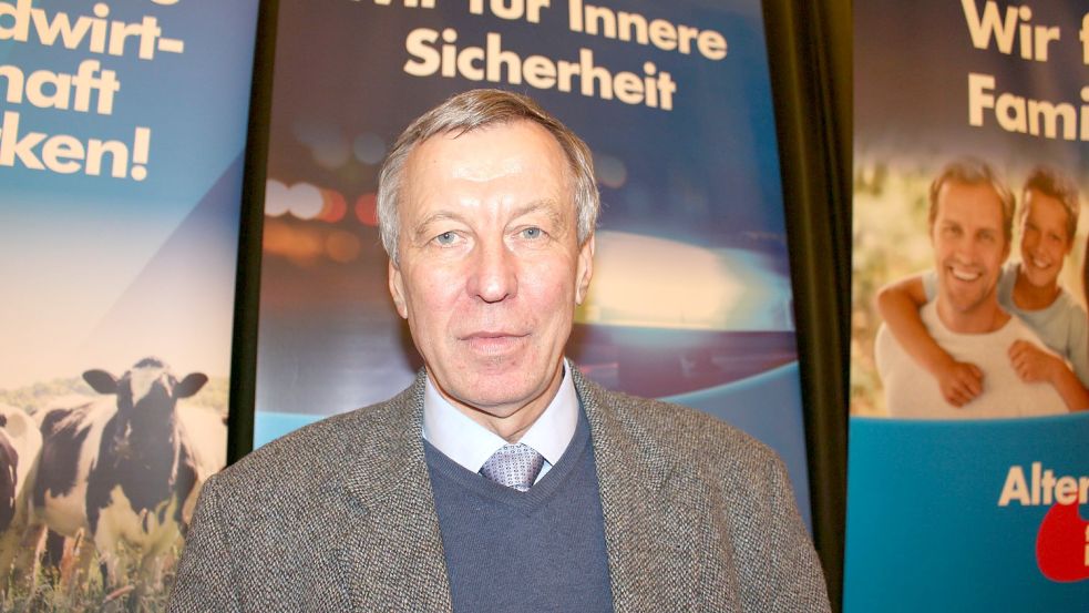 Der AfD-Kandidat Joachim Wundrak bei einer Wahlkampfveranstaltung in Schortens (Kreis Friesland). Foto: Oltmanns