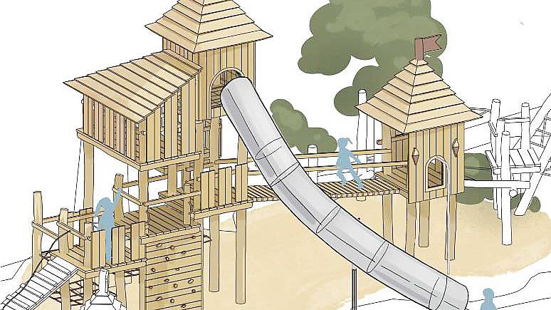 Die Spiellandschaft soll an eine Burg erinnern. Grafik: Archiv