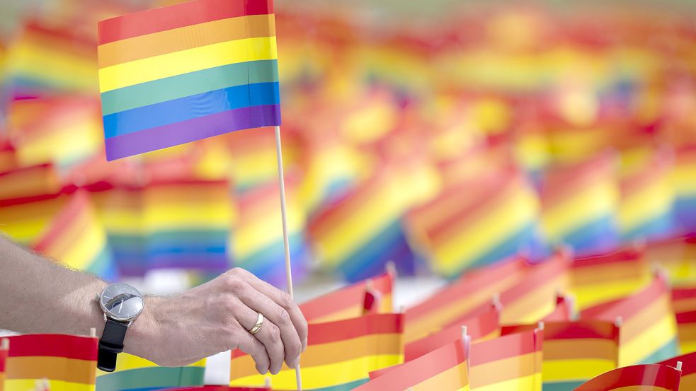 Sie ist die wohl bekannteste Flagge der LGBTQ-Community: die Regenbogenfahne. Doch es gibt noch viel mehr. Foto: dpa/Monika Skolimowska