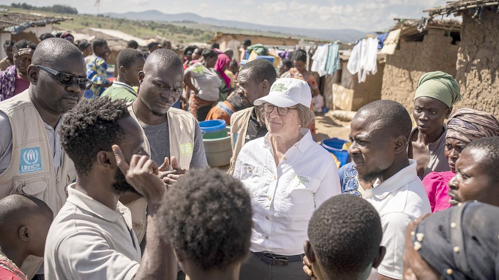 Welthungerhilfe-Präsidentin Marlehn Thieme im Mai in Malawi. Foto: Daniel Pilar / Welthungerhilfe
