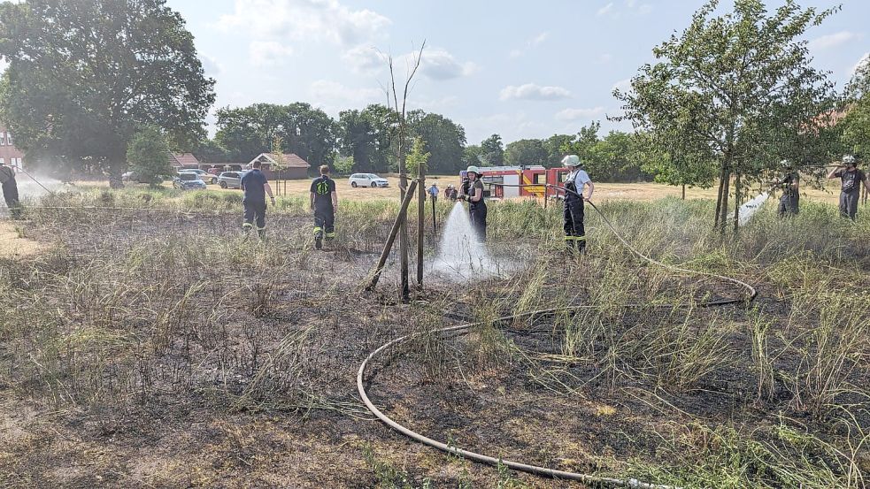Durch das rasche Eingreifen der Einsatzkräfte konnte das Feuer schnell gelöscht werden. Foto: Feuerwehr/Bruns