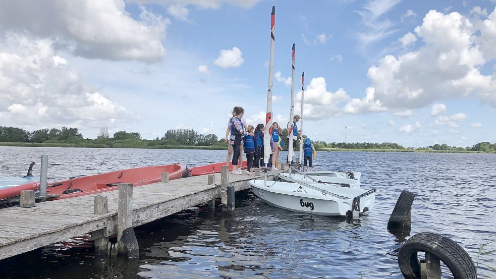 Der erste Kontakt mit einem Segelboot ist noch etwas zögerlich. Foto: Oltmanns