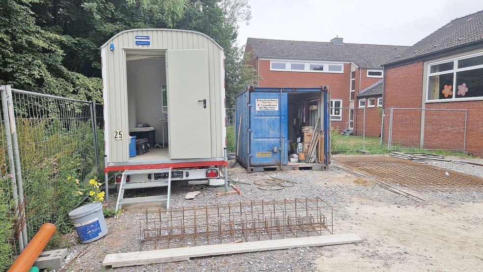 Das Bauunternehmen Groenhagen aus Westoverledingen hat mit den Bauhauptarbeiten begonnen. Foto: Gettkowski