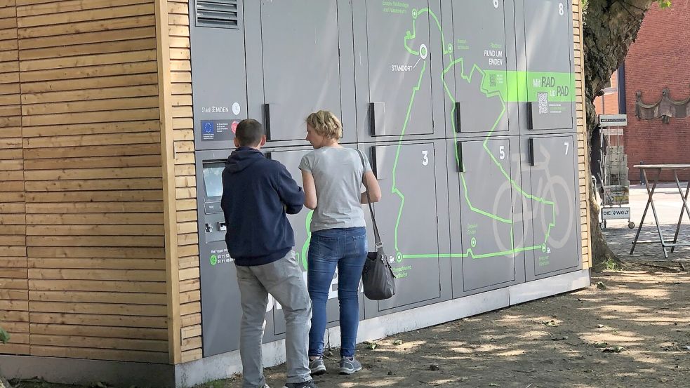 Jüngste Investition mit Geld aus dem Sofortprogramm Perspektive Innenstadt ist die mobile Fahrradabstellanlage am Stadtgarten. Foto: H. Müller