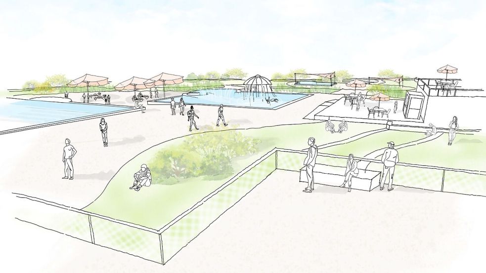 So, wie in der Grafik könnte das neue Norddeicher Freibad aussehen.