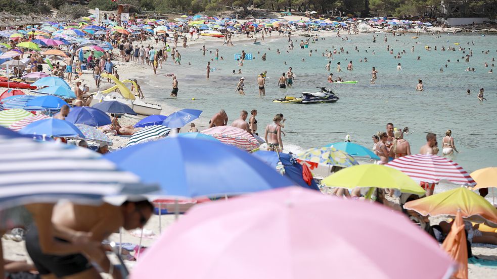 Dass die Strände auf Mallorca, wie hier in Cala Agulla nahe Cala Rajada, übervoll sind, ist die Regel. Jetzt haben die Touristen aber auch die abgelegeneren Orte der Insel für sich entdeckt. Foto: dpa