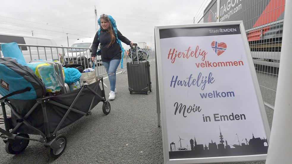 Seit dem 1. Juni ist Emden noch ein Stück internationaler geworden. Seitdem legt die Norwegen-Fähre nach Kristiansand hier ab. Foto: Ortgies/Archiv