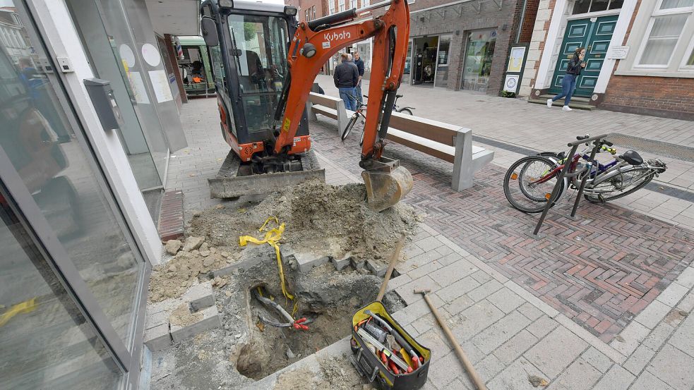 Ein beschädigtes Kabel hat am Montag in der Osterstraße einen Kurzschluss verursacht. Foto: Ortgies