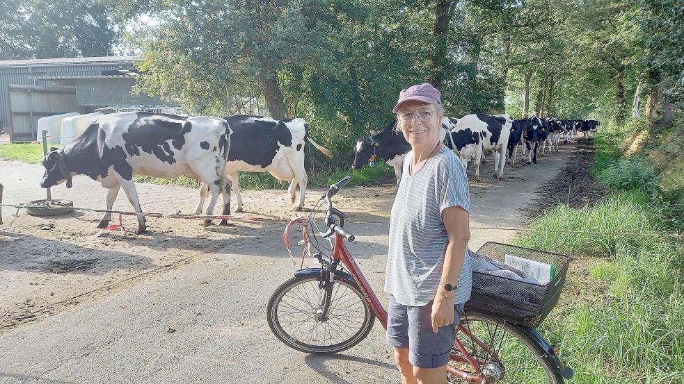 Ingrid Lüthge und ihr Mann entdecken bei ihren Fahrradtouren in Ostfriesland vieles – auch tierisches. Foto: privat