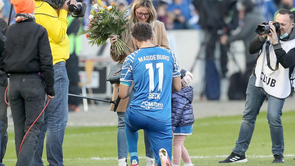 Seiner Paulin machte Christian Beck im Stadion einen Heiratsantrag.