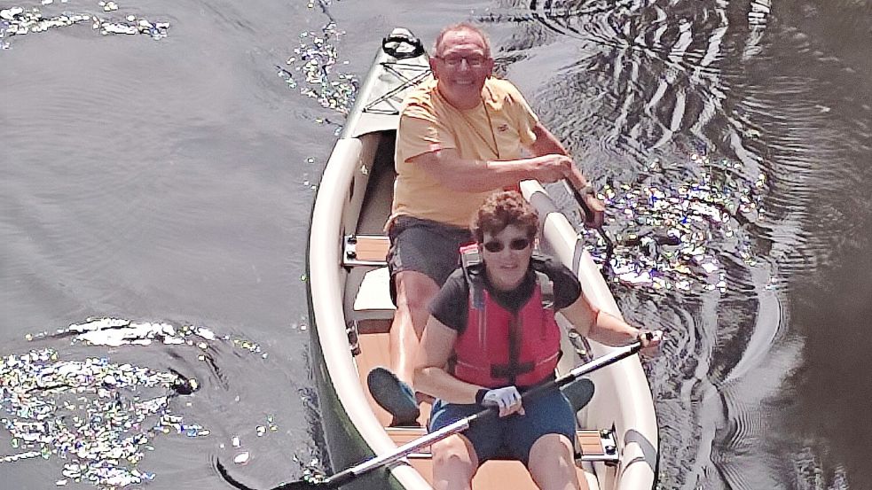 Gelegentlich tauschen die Strubes ihre Fahrräder gegen ein Paddelboot. Foto: privat