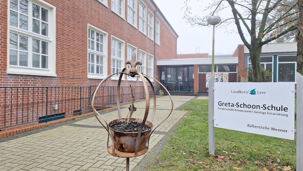 Im Gebäude der ehemaligen Pestalozzischule an der Bürgermeister-Werner-Straße in Weener befindet sich zurzeit eine Außenstelle der Greta-Schoon-Schule. Foto Gettkowski / Archiv