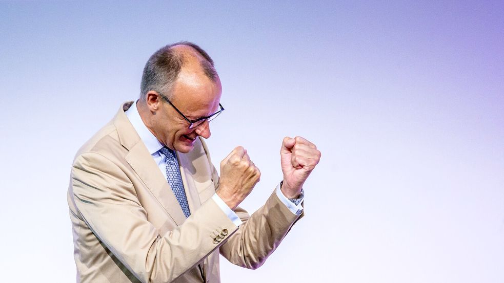 Friedrich Merz bei seinem ersten Auftritt bei der Frauen-Union. Kein Wort zu Thüringen und AfD. Foto: Andreas Arnold