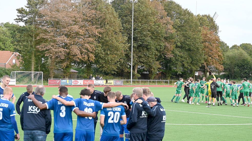 Frust beim TuS Esens und Freude beim Gast herrschte nach dem Abpfiff. Foto: Steenhoff