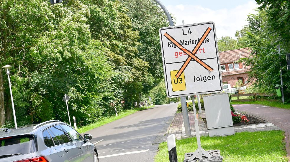 Die L4 in Richtung Marienhafe wird ab Montag, 7. August, gesperrt. Foto: Wagenaar