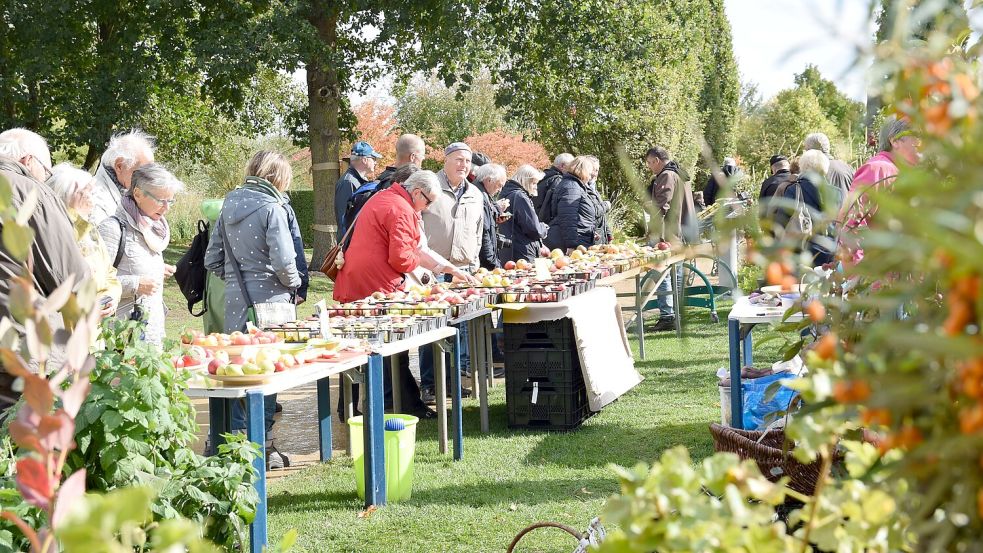 Es gibt beim Herbstmarkt im Park der Gärten auch eine Apfelausstellung. Foto: Park der Gärten