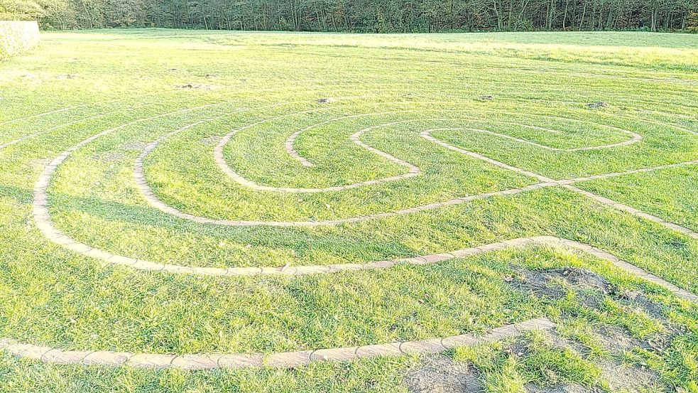 Das Ihlow-Labyrinth ist ein Rasenlabyrinth in klassischer Form. Es wurde 2017 angelegt. Foto: privat