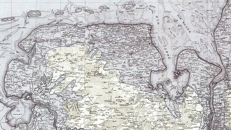 Auf dieser Karte sieht man, welche Bereiche entlang der Küste überschwemmt wurden. Foto: Screenshot/Ostfriesische Landschaft