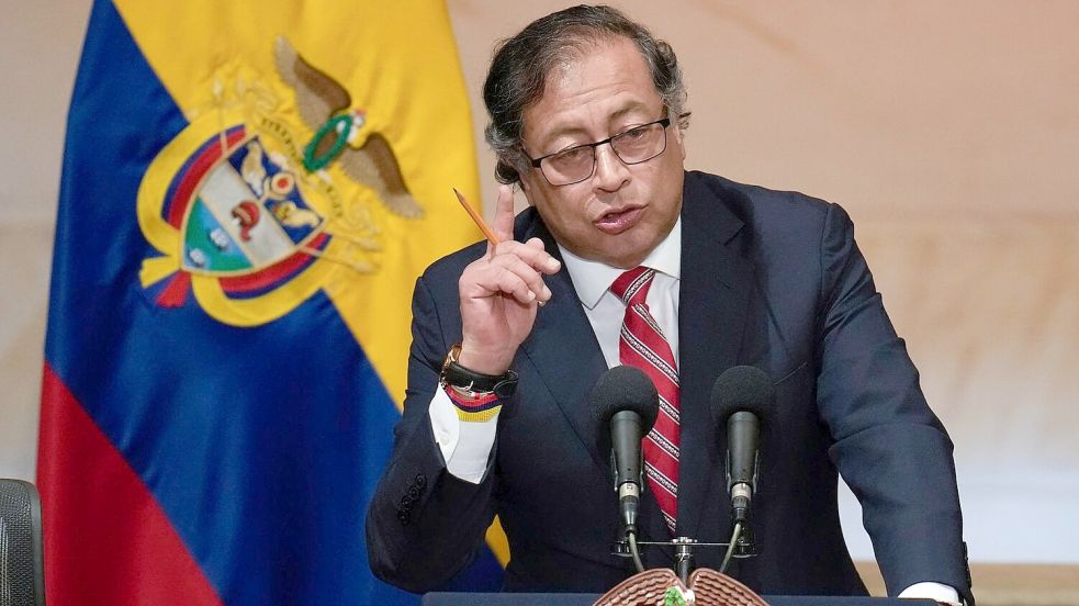 Der kolumbianische Präsident Gustavo Petro gibt Israel für die Eskalation im Nahen Osten die Schuld Foto: dpa/Fernando Vergara