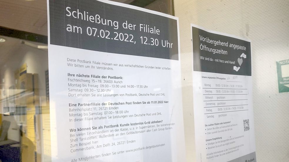 Die Filiale der Postbank am Bahnhofsplatz schließt am 7. Februar. Die Partnerfiliale der Deutschen Post ist bereits am Dienstag, 11. Januar, am Bahnhofplatz 11 zu finden. Foto: Tomé