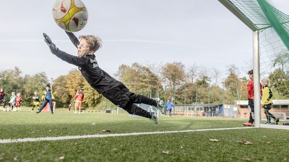 Die F-Junioren sollen ab Sommer 2024 nicht mehr auf zwei Meter große Jugendtore spielen. Entweder sollen diese mit Bannern verkleinert werden oder die Kinderfußball-Spielformen auf Minitore ausgespielt werden. Foto: Imago