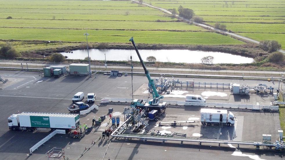 Die Testkaverne für Wasserstoff auf dem Gelände der Storag Etzel. Foto: Storag Etzel