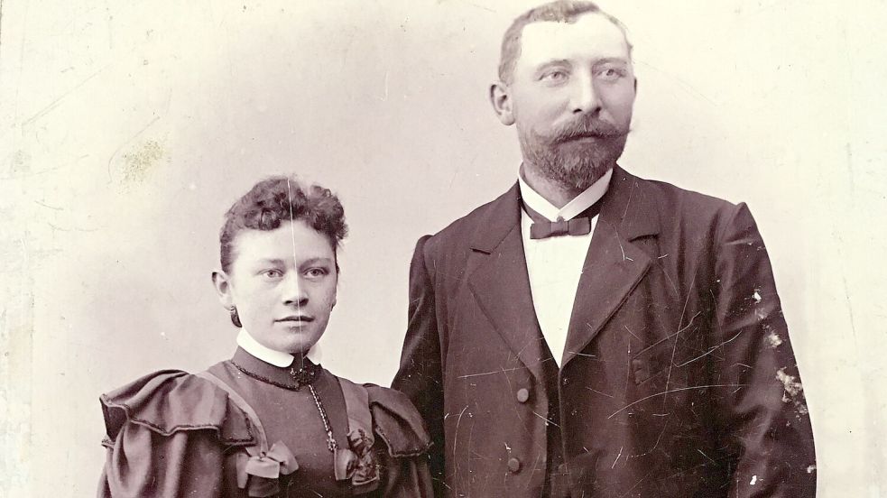 Das Ehepaar Helene und Harm Buß verbrachte zunächst ab 1900 gemeinsam etwa fünf Jahre in New York, von wo aus der Kapitän oft gen Südamerika fuhr. Später lebten sie gemeinsam in Westgroßefehn. Foto: Archiv/Buss