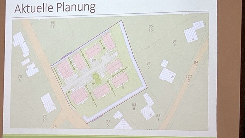 So stellt sich Investor Ingo Eschen das Baugebiet in Rahe vor. Am Donnerstag präsentierte er die Pläne im städtischen Bauausschuss Foto: Rebecca Kresse