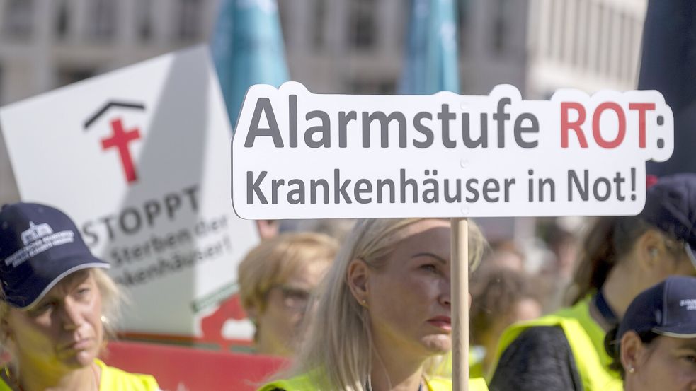 Eine Demonstration gegen die Unterfinanzierung vieler Kliniken Ende September in Berlin. Foto: www.imago-images.de