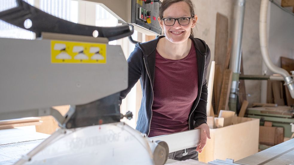 Vor einem Jahr ist die Alfhauserner Tischlermeisterin Johanna Röh zum bundesweiten Gesicht für den Kampf für einen besseren Mutterschutz selbstständiger Frauen geworden Foto: André Havergo