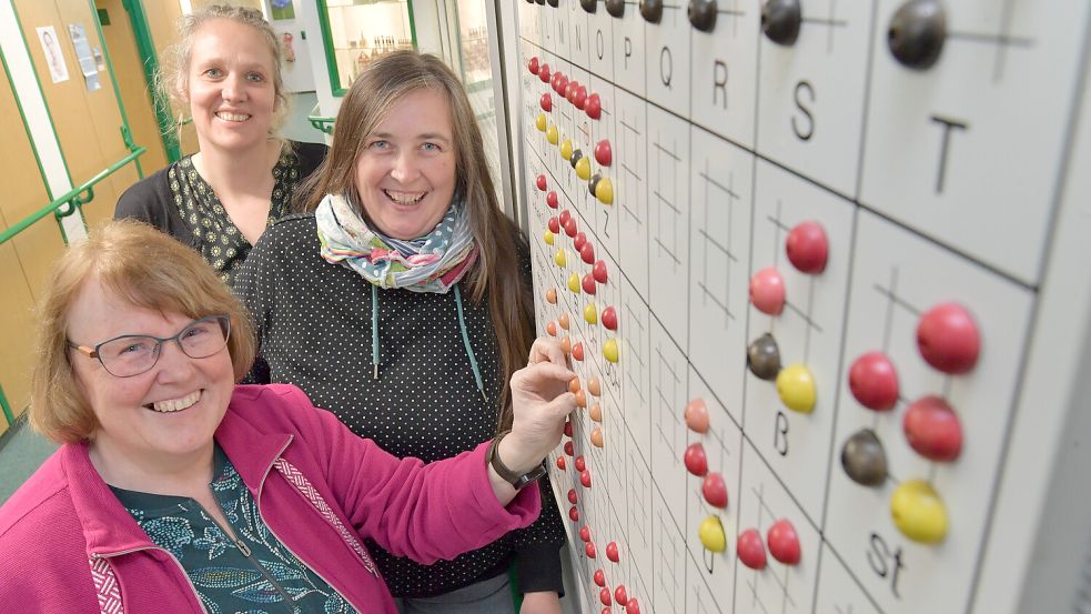 Gabriele Geppert, Heidi Bentlage und Andrea Sweers (von links nach rechts) arbeiten beim BVN in Leer. Sie haben Freude an ihrer Arbeit – und strahlen das auch aus. Foto: Ortgies