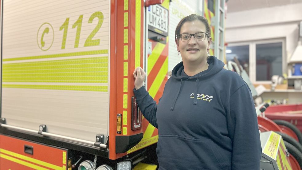 Stephanie Saathoff engagiert sich in der Freiwilligen Feuerwehr Uplengen. Foto: Heinig