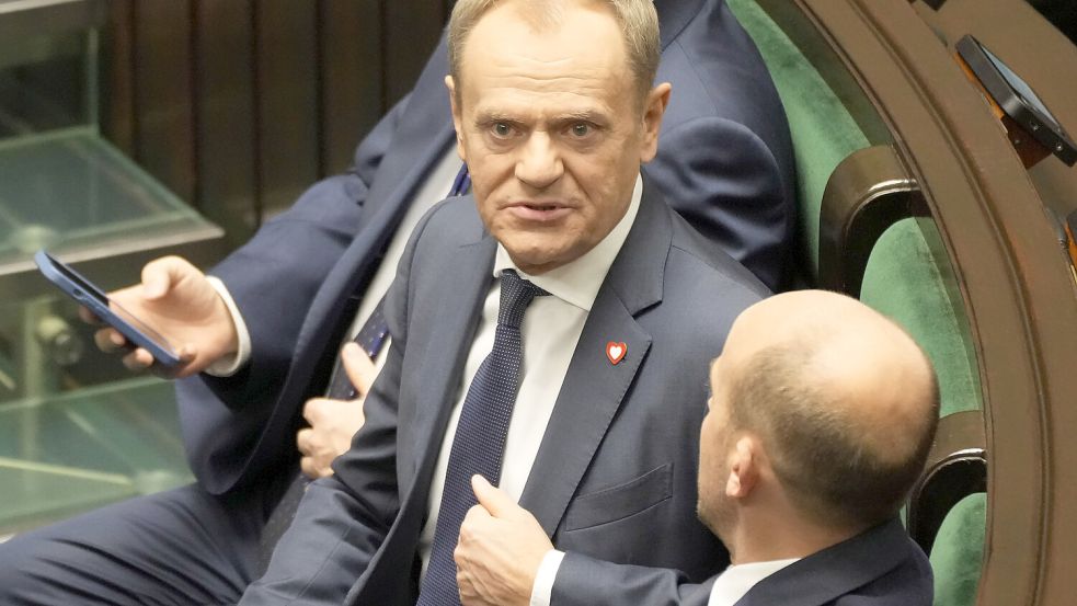 Will an diesem Dienstag einen Regierungserklärung abgeben: Polens designierter Premierminister Donald Tusk. Foto: picture alliance/dpa/AP/Czarek Sokolowski