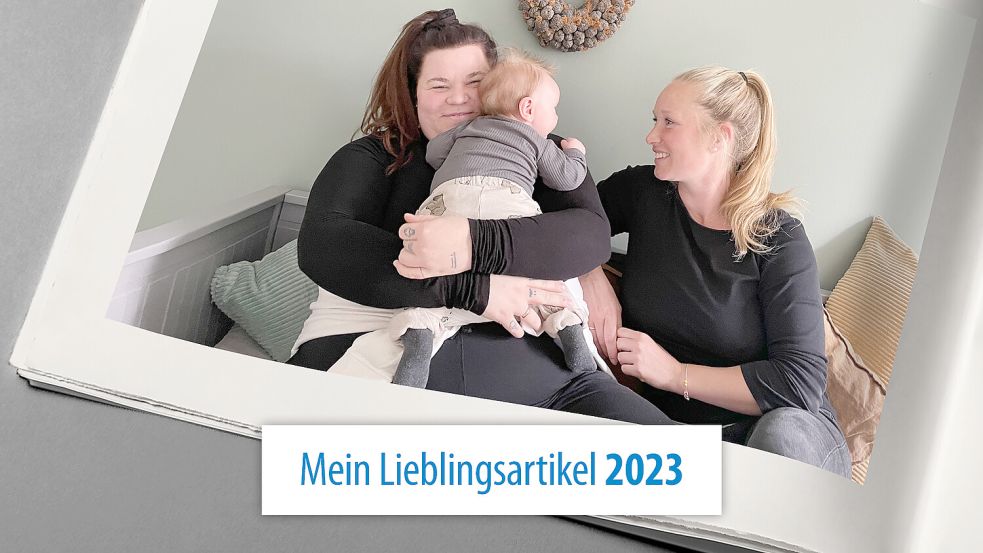 Endlich eine kleine Familie: Melina Gatzka-Gröttrup (links) und ihre Ehefrau Amke Gröttrup mit ihrem Sohn Lönne. Bild: Nobel