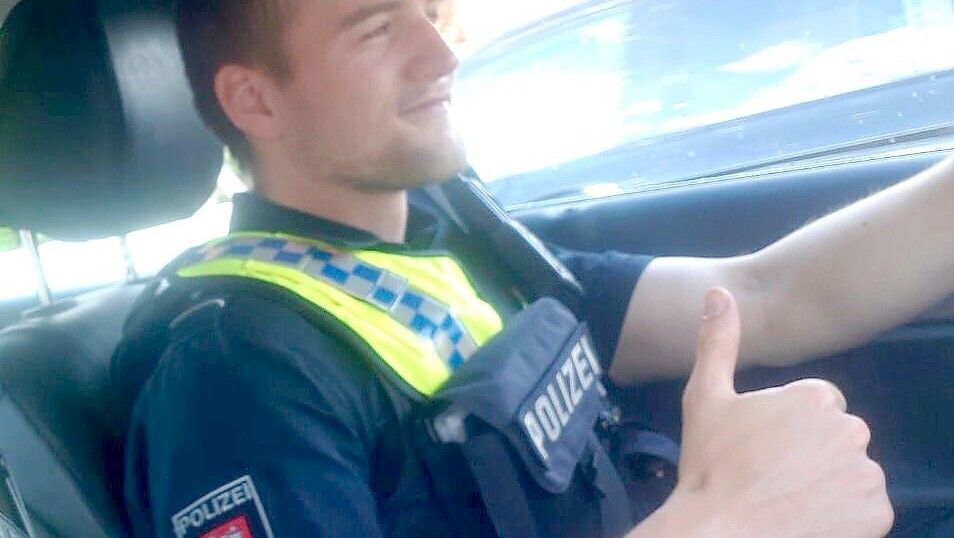 Marc-André Horn nahm in MV an einem Training der Bereitschaftspolizei teil Foto: Privat
