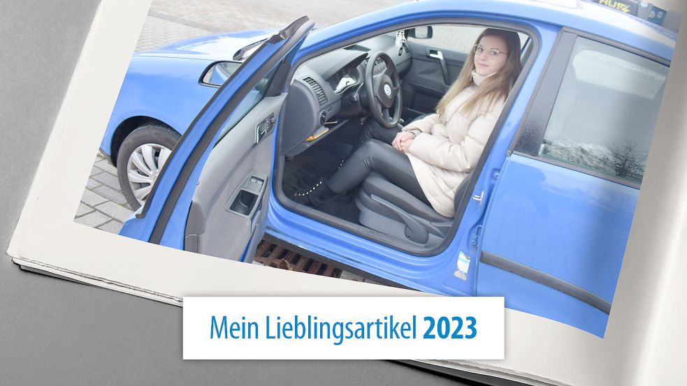 Überglücklich ist die junge Ostrhauderfehnerin Chantal Hinrichs. Mithilfe von Spendengeldern konnte sie sich ein neues Auto kaufen. Fotos: Zein