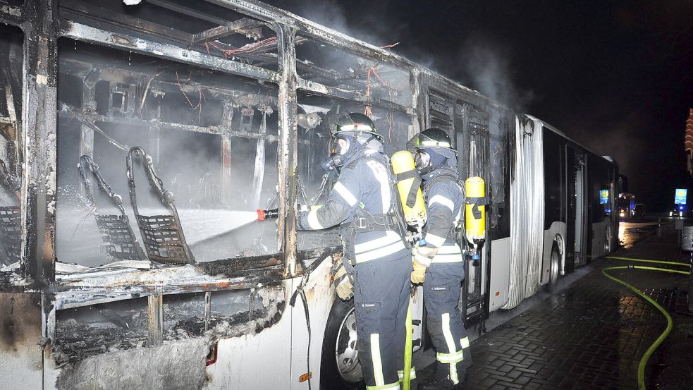 Die Feuerwehr wurde um 7 Uhr am Mittwoch alarmiert. Fotos: Wolters