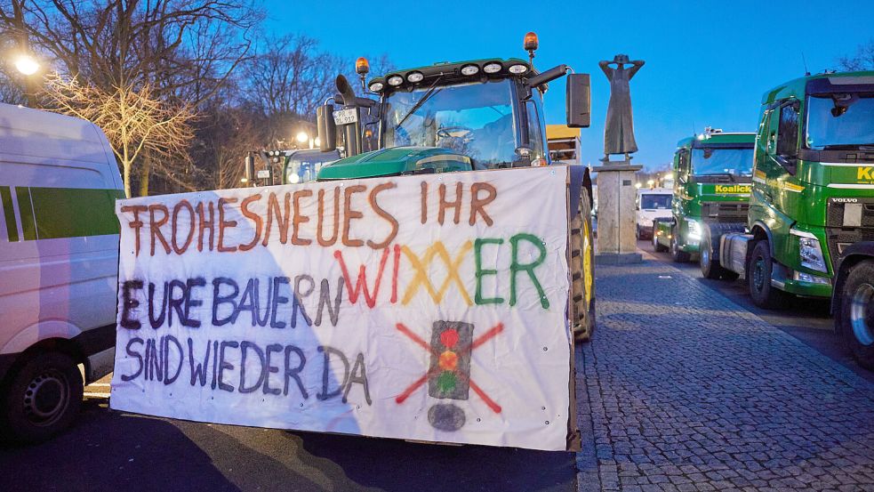 Die Landwirte lassen bei der Aktionswoche ihrer Frustration über die Regierung freien Lauf. Foto: dpa/Jörg Carstensen