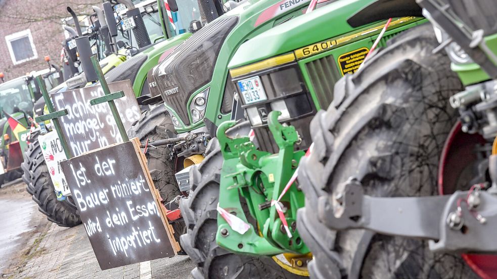 Ende der Woche trafen sich Landwirte aus der Region für ein Protestcamp in Emden. Foto: Ortgies