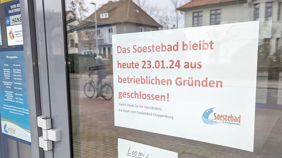 Kein Betrieb: Das Soestebad ist für zwei Tage kurzfristig geschlossen. Foto: Dickerhoff