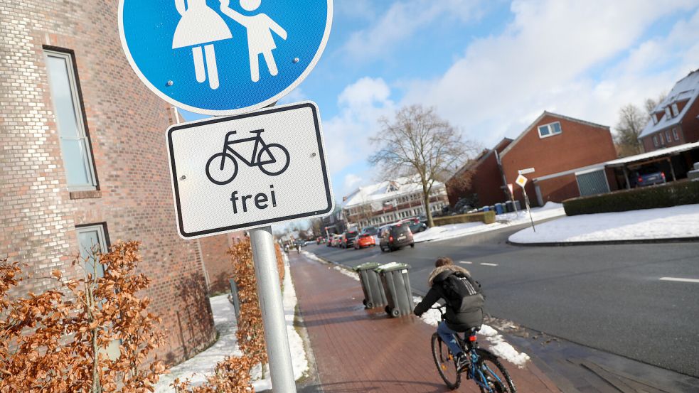 Dieses Schild am Hoheberger Weg bedeutet, dass Radfahrer auf der Straße fahren dürfen, aber nicht müssen. Foto: Archiv/Banik
