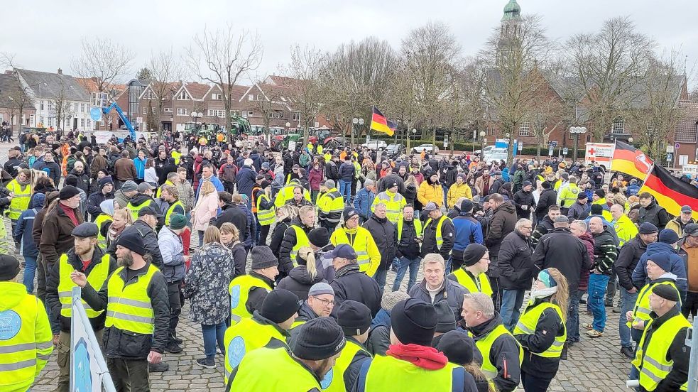 Der Platz bei der Großen Bleiche in Leer gegen 13.30 Uhr. Foto: Wolters