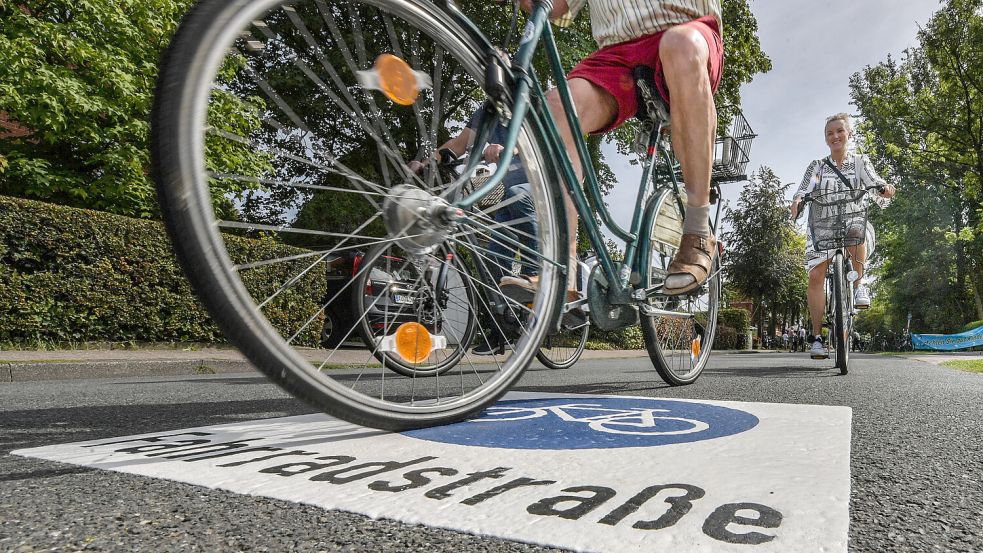 Seit 2019 gibt es in Aurich Fahrradstraßen. Es sollen mehr werden. Foto: Archiv/Ortgies