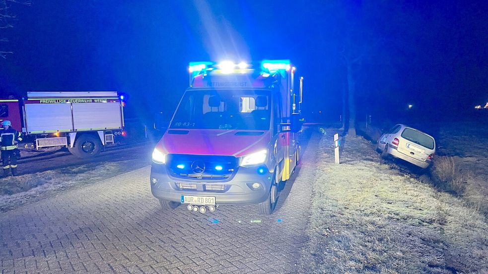 Feuerwehr und Rettungsdienst waren im Einsatz. Foto: Pascal Coordes, Gemeindepressesprecher Feuerwehr Ihlow